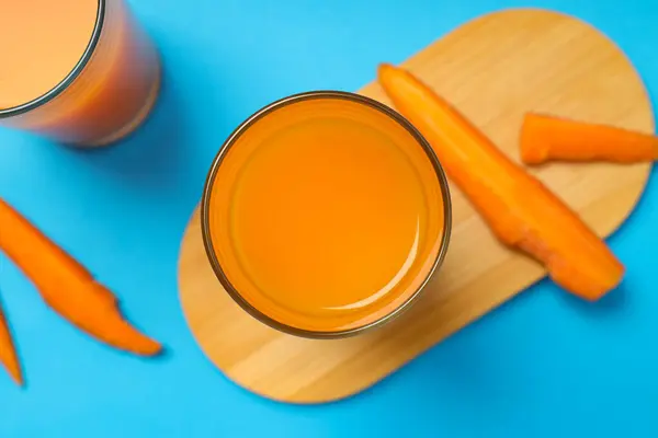 Концепция Здорового Питания Питания Морковным Соком — стоковое фото
