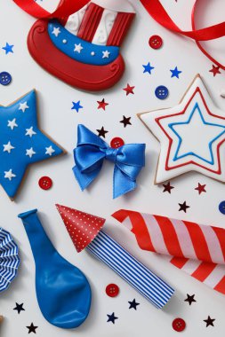 ABD 'nin Bağımsızlık Günü, 4 Temmuz için kompozisyon, üst görünüm
