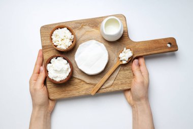 Lezzetli gıda kavramı - farklı süt ürünleri