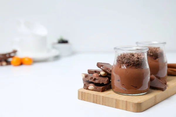 Concepto Comida Deliciosa Dulce Mousse Chocolate — Foto de Stock