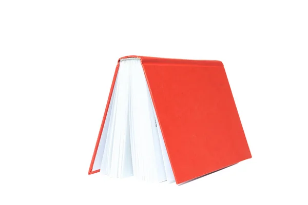 Een Rode Boek Geïsoleerd Witte Achtergrond — Stockfoto