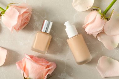 Kozmetik ve makyaj kavramı - temel, üst görünüm