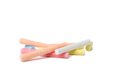 Beyaz arkaplanda izole edilmiş renk tebeşiri, PNG