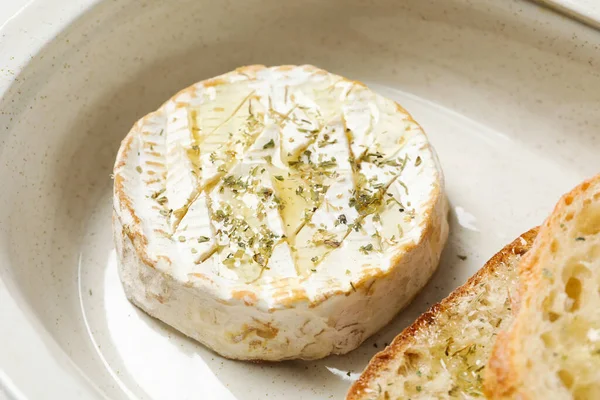 Concept Delicious French Food Camembert Cheese — Stock Photo, Image