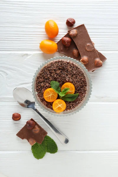 Koncept Lahodného Sladkého Jídla Čokoládová Pěna — Stock fotografie