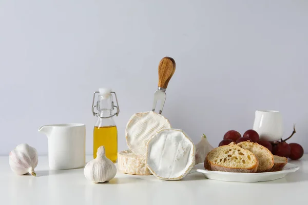 Concepto Deliciosa Comida Francesa Queso Camembert — Foto de Stock