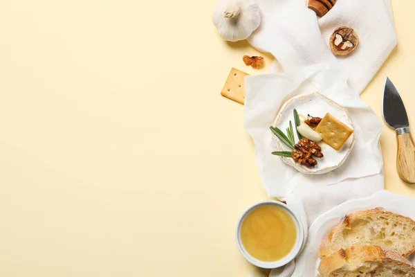 stock image Concept of delicious French food - Camembert cheese