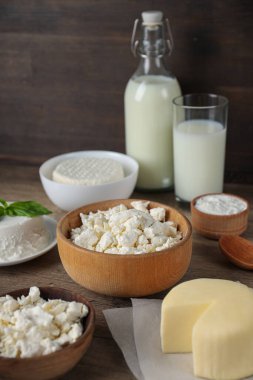 Lezzetli gıda kavramı - farklı süt ürünleri