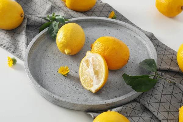 stock image Concept of tasty citrus fruit - delicious lemon