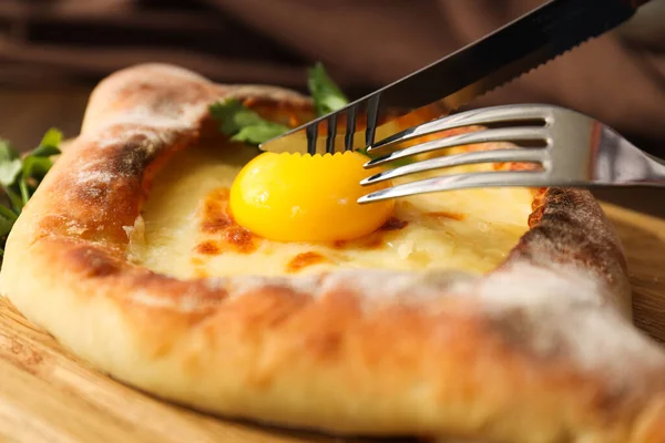 stock image National Georgian cuisine food, flour product - Khachapuri