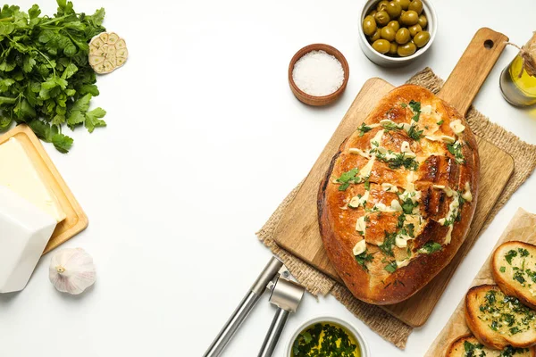Tasty Bakery Product Garlic Bread Homemade Bread — Stock Photo, Image