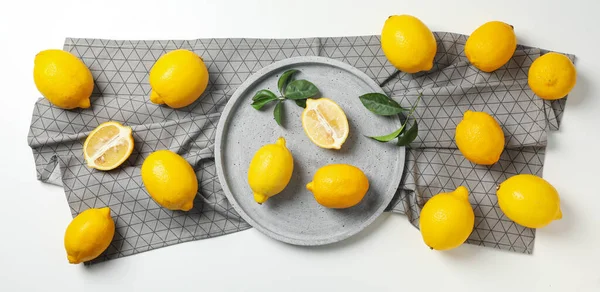 Turunçgil Meyvesi Kavramı Limon Üst Manzara — Stok fotoğraf
