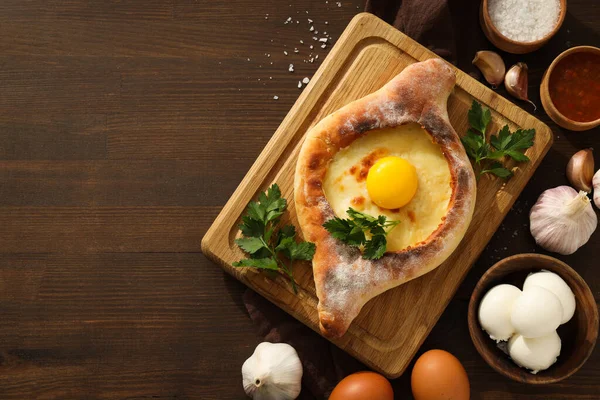 stock image National Georgian cuisine food, flour product - Khachapuri