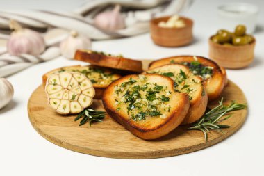 Lezzetli tostlar sarımsak, ev yapımı ürünler aperatif.