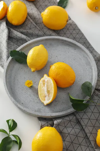 stock image Concept of tasty citrus fruit - delicious lemon