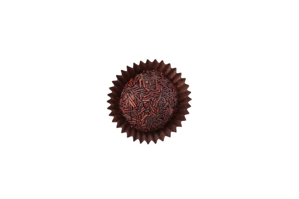 Png 伝統的なブラジルの甘い ブリガダイロ ブラジルのチョコレートキャンディー 白い背景に隔離された — ストック写真