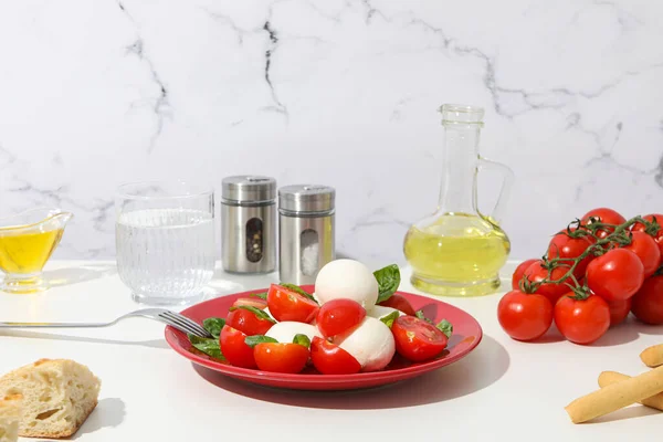 Ízletes Olasz Ételek Koncepciója Caprese Saláta — Stock Fotó