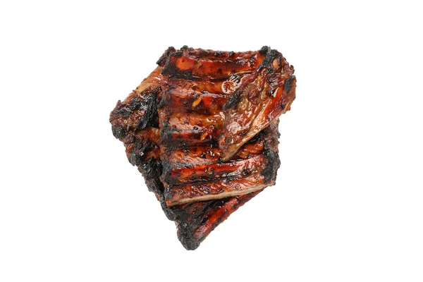 Png Вкусное Мясо Барбекю Изолированы Белом Фоне — стоковое фото