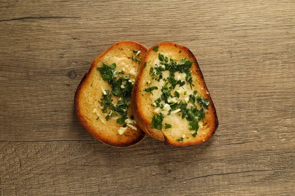 Sabrosas Tostadas Con Ajo Aperitivo Productos Caseros — Foto de Stock