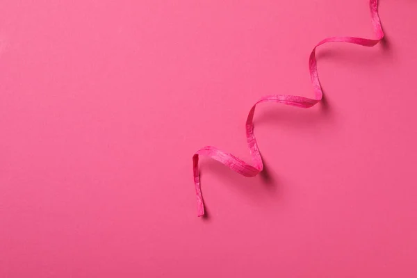 Concept Van Verschillende Linten Roze Lint Roze Achtergrond — Stockfoto