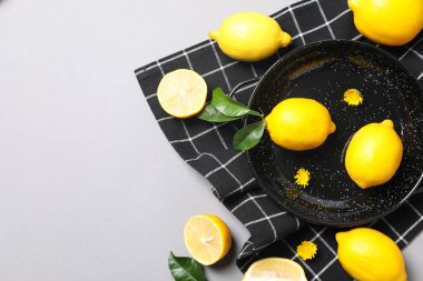 Lezzetli turunçgil meyvesi kavramı. Lezzetli limon.