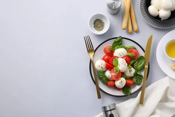 Conceito Comida Saborosa Cozinha Italiana Salada Caprese — Fotografia de Stock