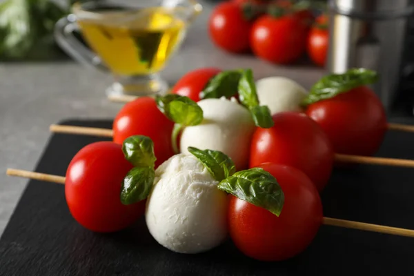Concept Tasty Italian Cuisine Food Caprese Salad — Stock Photo, Image