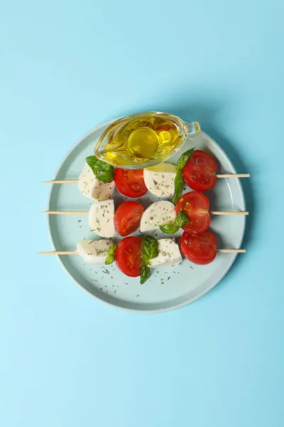 Concept Tasty Italian Cuisine Food Caprese Salad — Stock Photo, Image