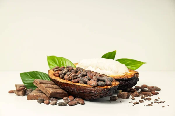 Concept Aliments Frais Aromatiques Fèves Cacao — Photo