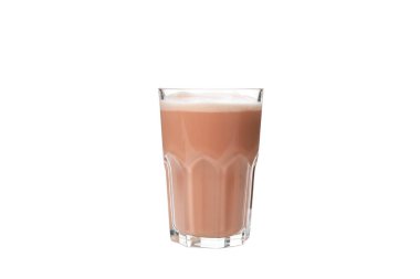 Beyaz arkaplanda izole edilmiş PNG ve çikolatalı milkshake
