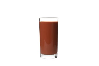 Beyaz arkaplanda izole edilmiş PNG ve çikolatalı milkshake