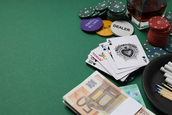 Concept Van Het Gokken Poker Gokken Spel Accessoires Voor Poker — Stockfoto