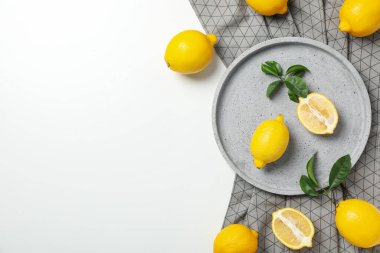 Lezzetli turunçgil meyvesi kavramı. Lezzetli limon.