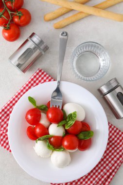 Lezzetli İtalyan mutfağı kavramı - Caprese salatası