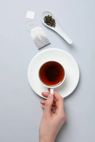 Teplý Nápoj Pro Zahřátí Čaj Šálku — Stock fotografie