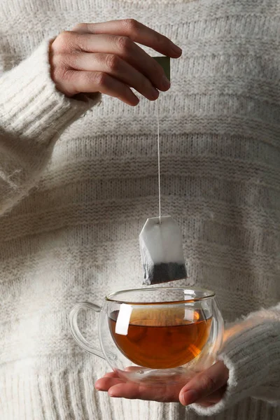 Gorący Napój Ogrzanie Herbata Filiżance — Zdjęcie stockowe