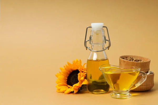 Konzept Der Zutaten Zum Kochen Sonnenblumenöl — Stockfoto
