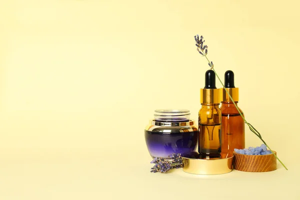 stock image Concept of skin and face care, lavender cosmetic