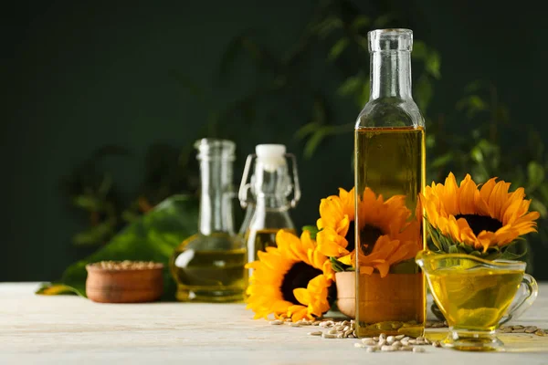 Concept Ingredients Cooking Sunflower Oil — Stock Photo, Image