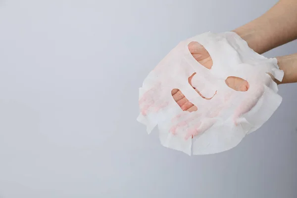 Conceito Rosto Cuidados Com Pele Com Máscara Cosmética — Fotografia de Stock
