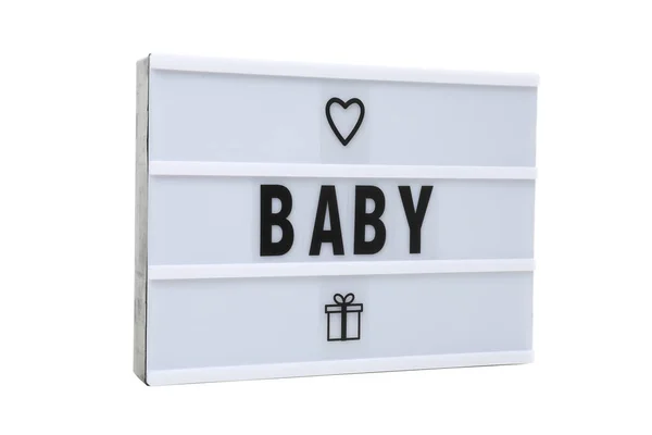 Png Coming Soon Baby Concept Letter Board Isolated White Background — Stock Photo, Image