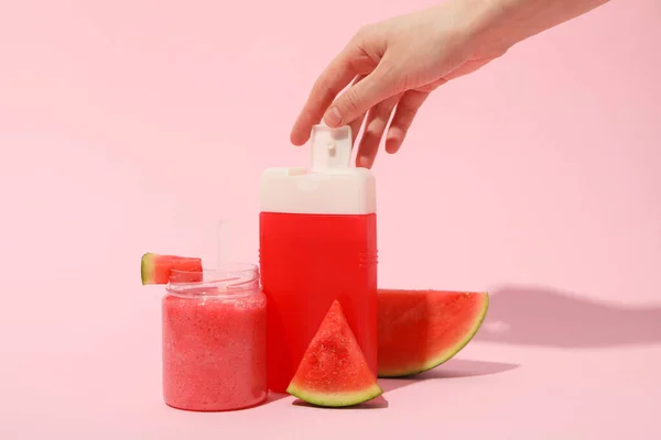 Konzept Kosmetischer Und Kosmetischer Verfahren Wassermelonen Kosmetik — Stockfoto