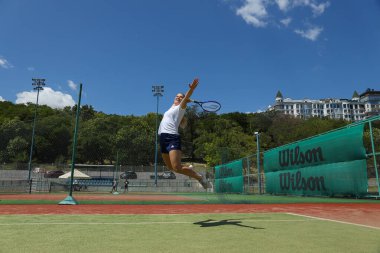 31.05.22, Odessa, Ukrayna: Spor ve spor yaşam tarzı kavramı - tenis