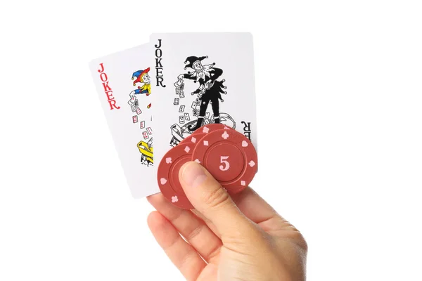 Poker Kumar Işi Beyaz Arka Planda Izole Edilmiş — Stok fotoğraf