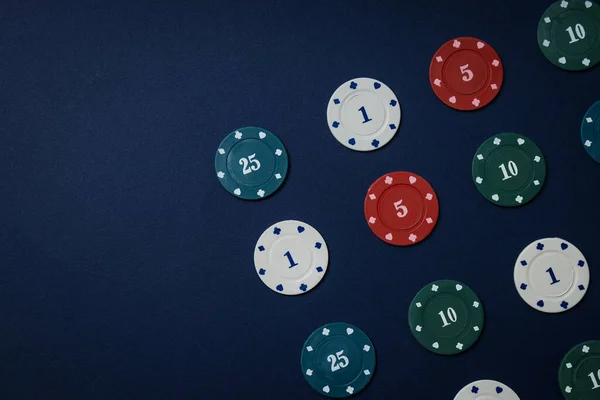 Pokerspiel Und Glücksspiel Von Oben Gesehen — Stockfoto