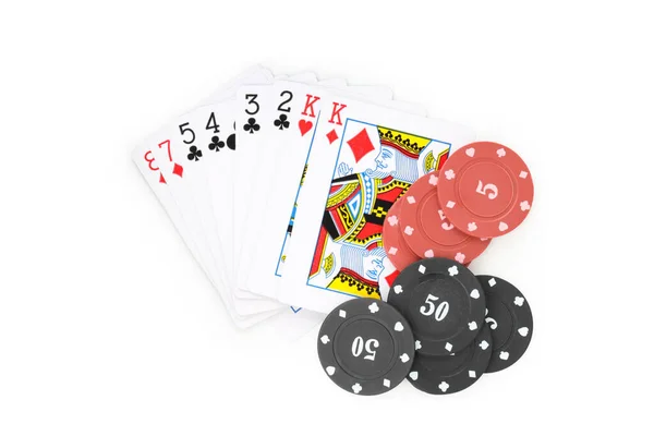 Poker Game Gambling Business Isolated White Background — Stock Photo, Image