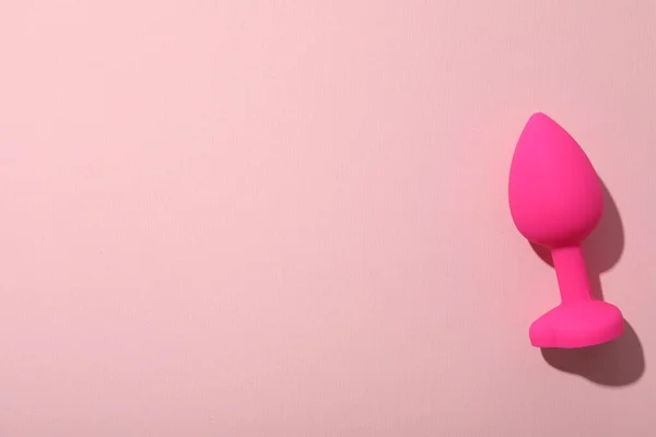 Pink Butt Plug Pink Background Space Text — стоковое фото