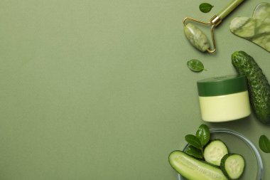 Yüz ve cilt bakımı kavramı - salatalık kozmetik