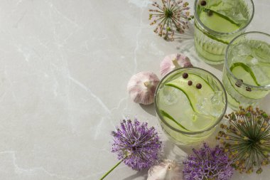 Taze yaz içeceği kavramı - tuzlu kokteyl