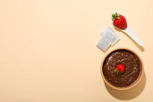 Concepto Sabrosa Comida Dulce Fondue Chocolate — Foto de Stock